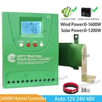 12v 24v 48v 2800w mppt hybrid wind solar charge controller wind turbine pv controller for lifepo4 lithium leaad acid gel battery