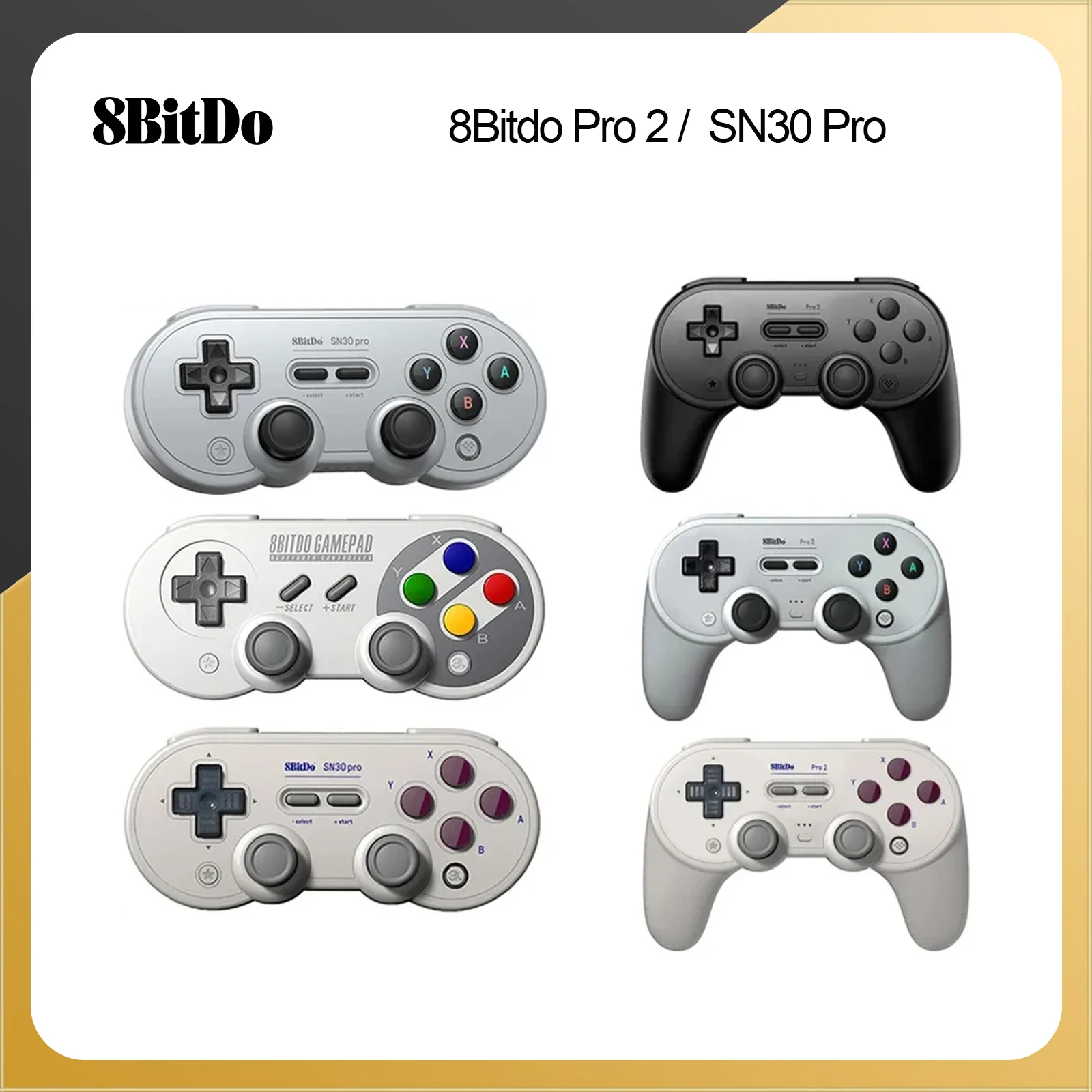 

8Bitdo Pro 2 SN30 Pro+ SN30 Pro SF30 Pro Bluetooth Wireless Gamepad Controller for Windows Android macOS Nintendo Switch Steam