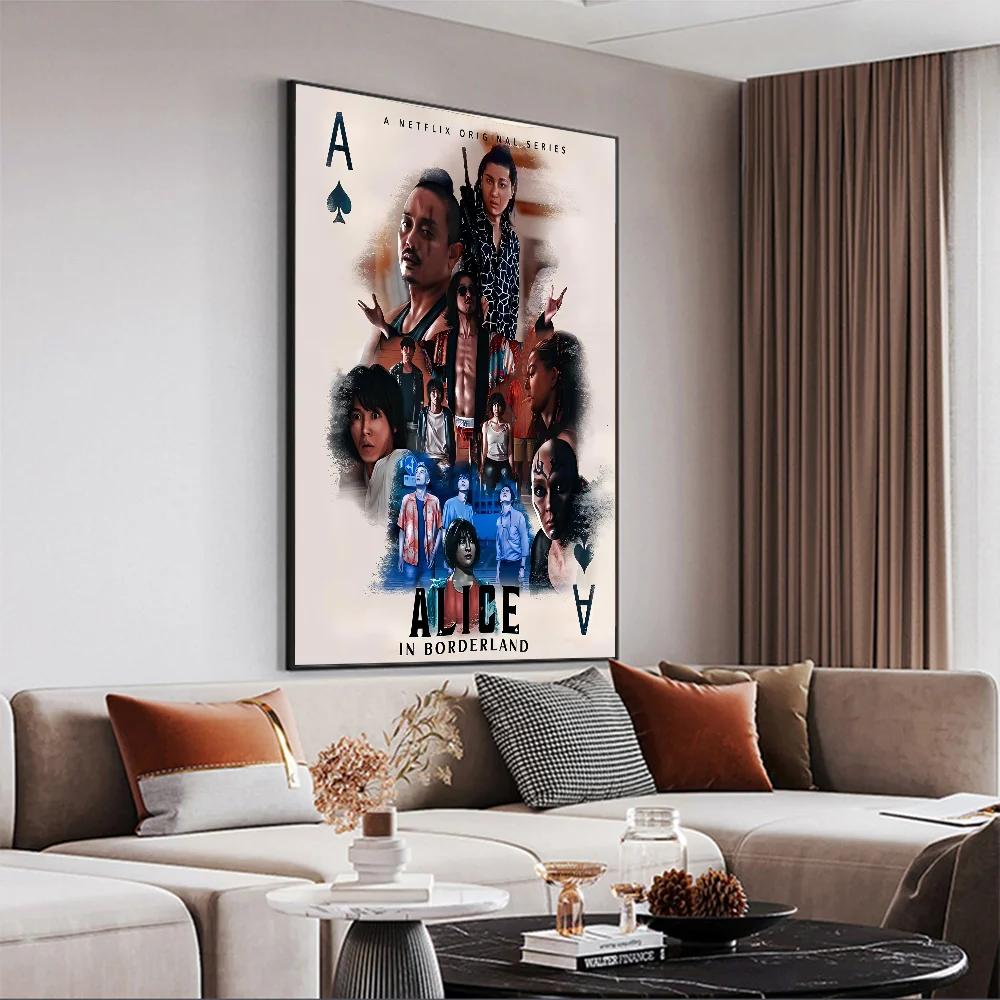 Hot TV Alice In Borderland Anime Posters Sticky Waterproof Paper Sticker Coffee House Bar Kawaii Room Decor