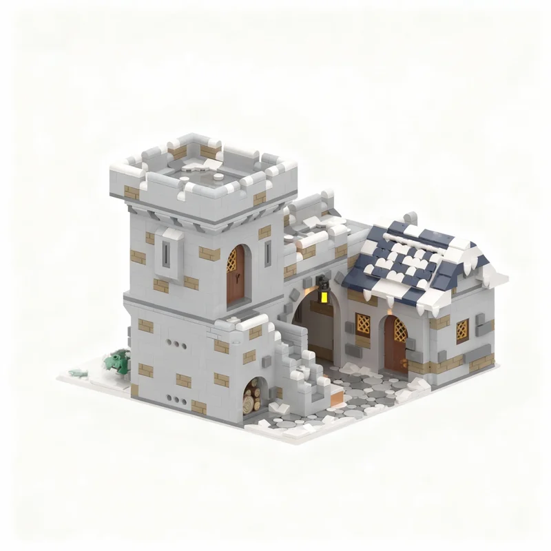 Фото Набор для сборки замка MOC (2003 детали): Модель Ворот Деревни, Конструктор, Архитектурная модель, Идея подарка на Фестиваль/День Рождения №2