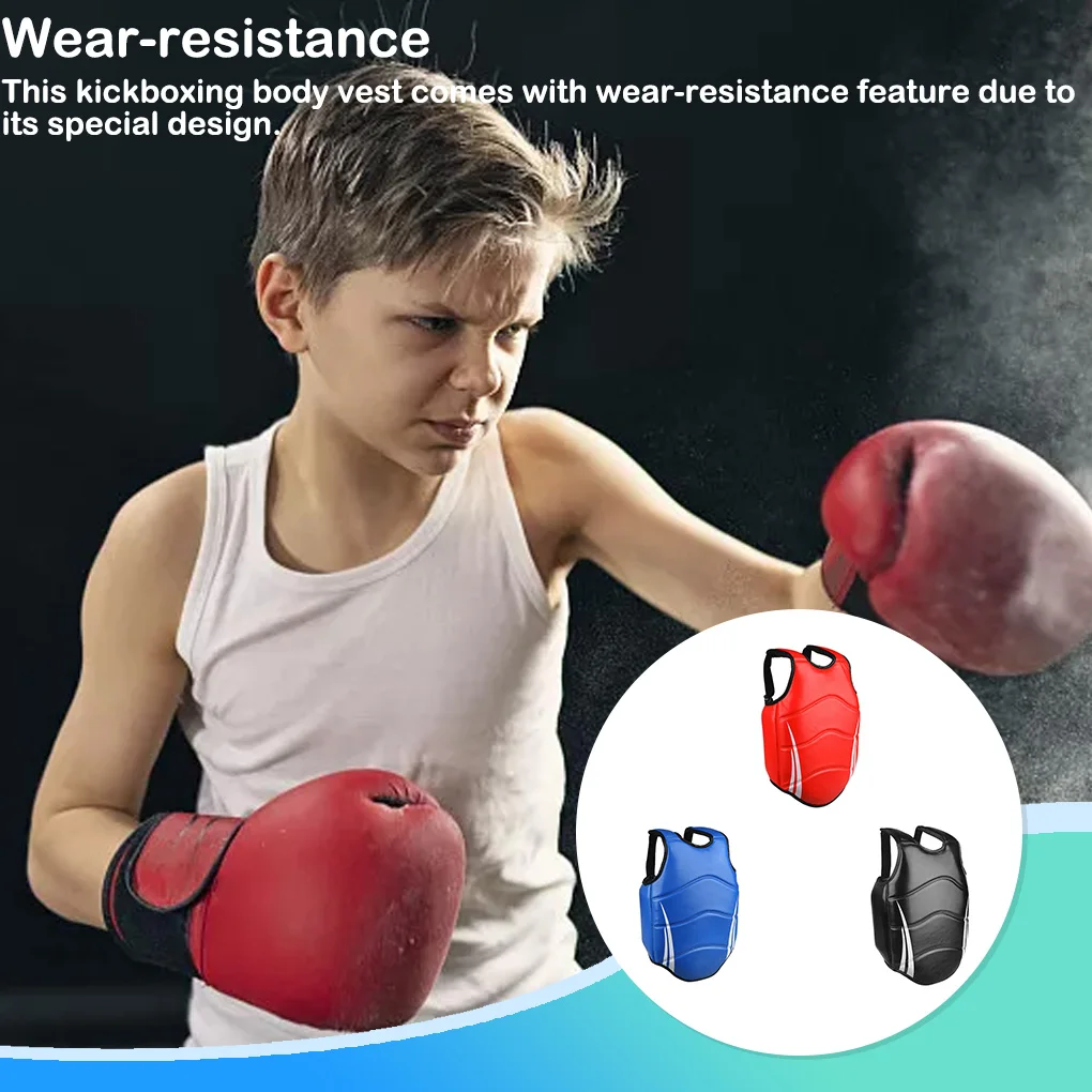 

Boxing Vest Body Protector Protective Gear Fine Workmanship Wear-resistance Chest Guard Training Uniform Kickbox Supplies Red