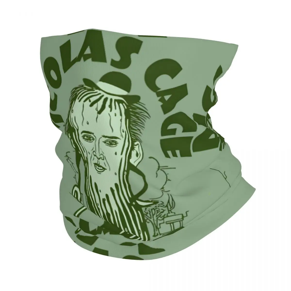 Зеленый шарф для лица шейный платок маска из полиэстера