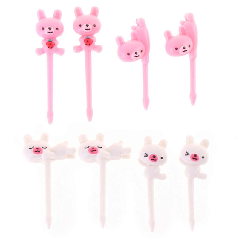 

8 Pcs Cute Bear Fruit Fork Vegetable Crockery Cute Mini Toddler Children Toothpicks Kids Food Picks Cartoon Animal Fruit Forks