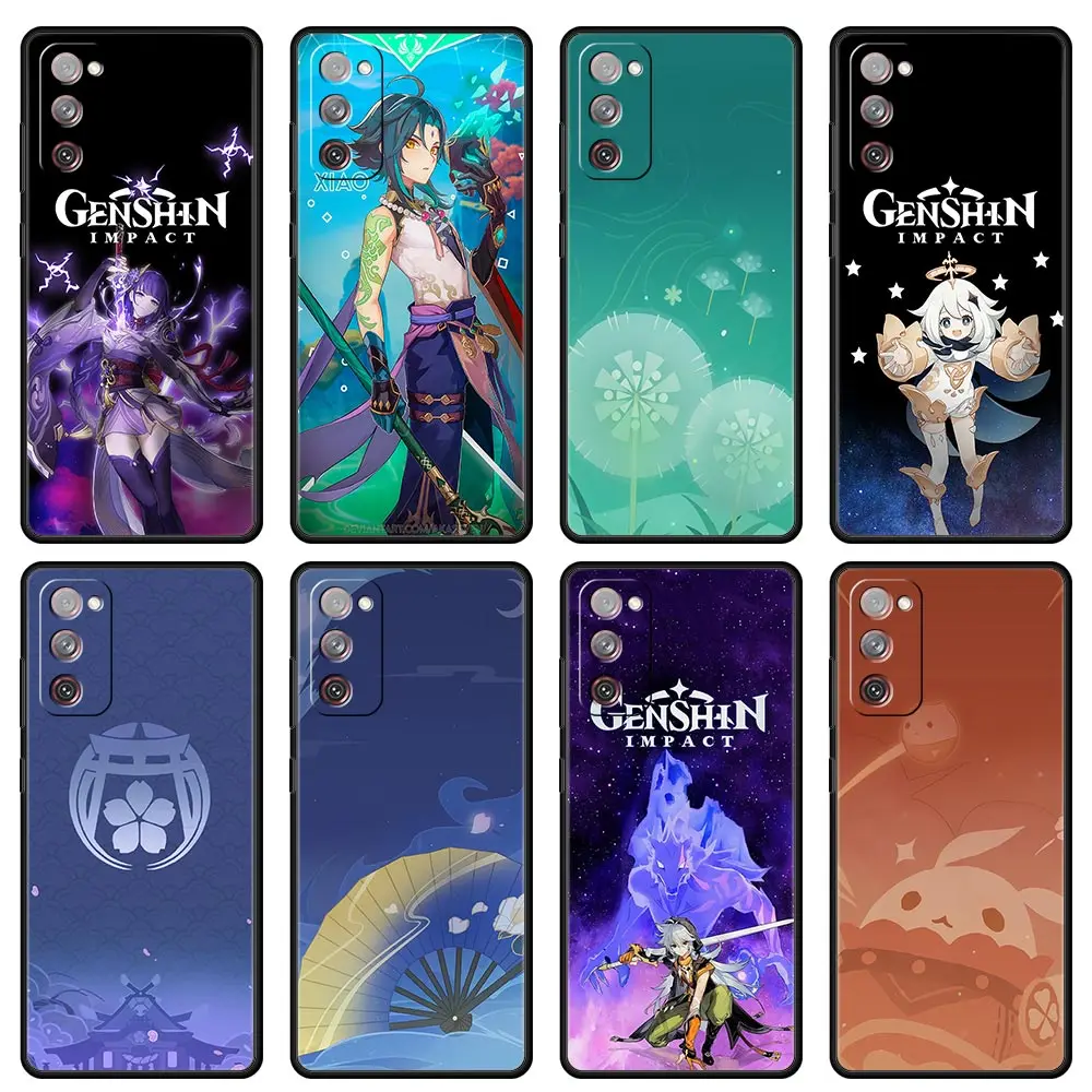 

Genshin Impact Game Case for Samsung Galaxy S20 FE S21 S22 Ultra S10 S9 S8 Plus S10e S7 Edge Silicone Black Soft Phone Cover