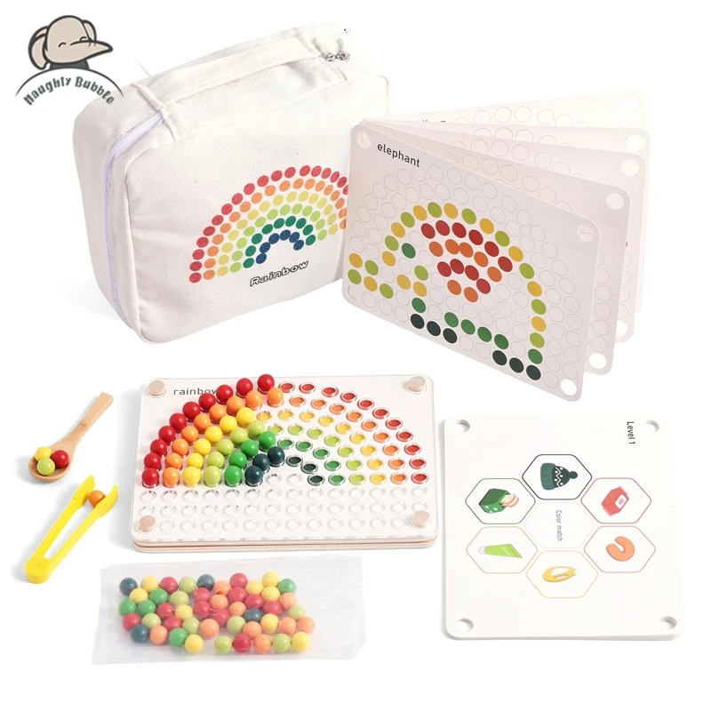 Детские зажимы Монтессори бусины деревянная игрушка детская сортировочная чаша