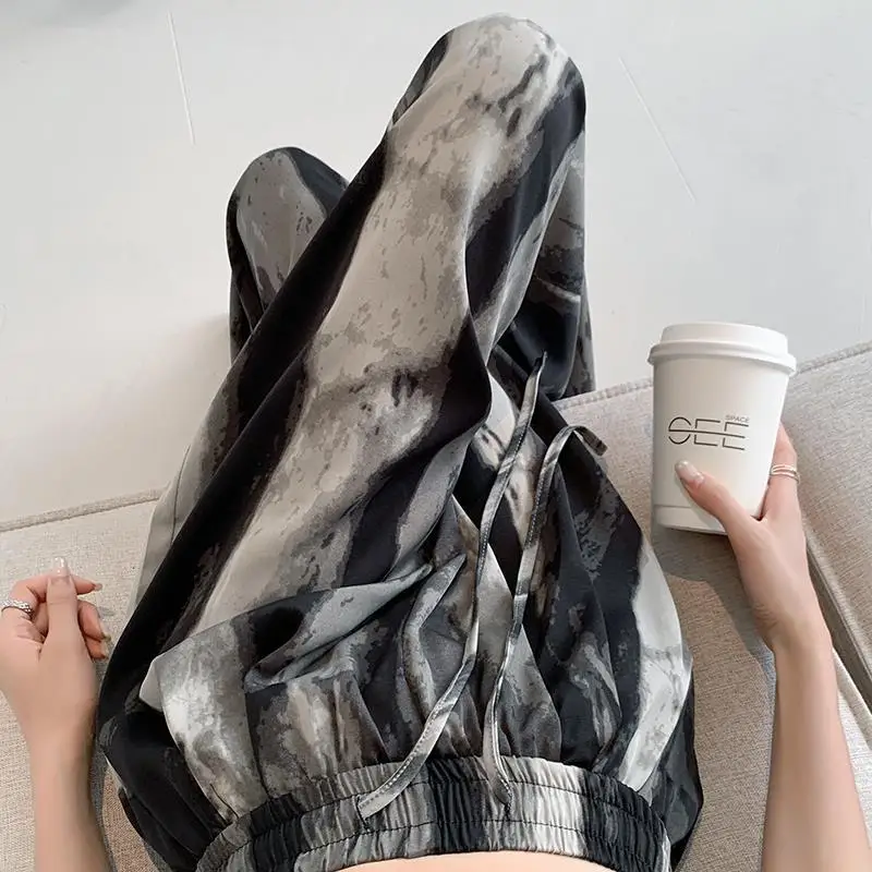 Сотни брюк с широкими штанинами женские драпированные тонкие летние брюки