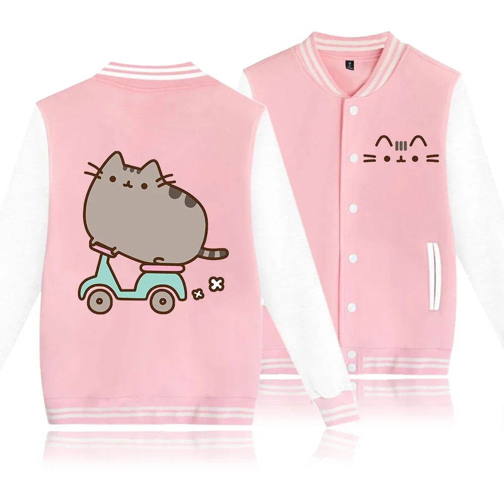 

Pusheen Кот бейсбольная куртка для детей милая Одежда модное пальто хип-хоп Harajuku куртки Уличная одежда для маленьких девочек свободные пальто подарок