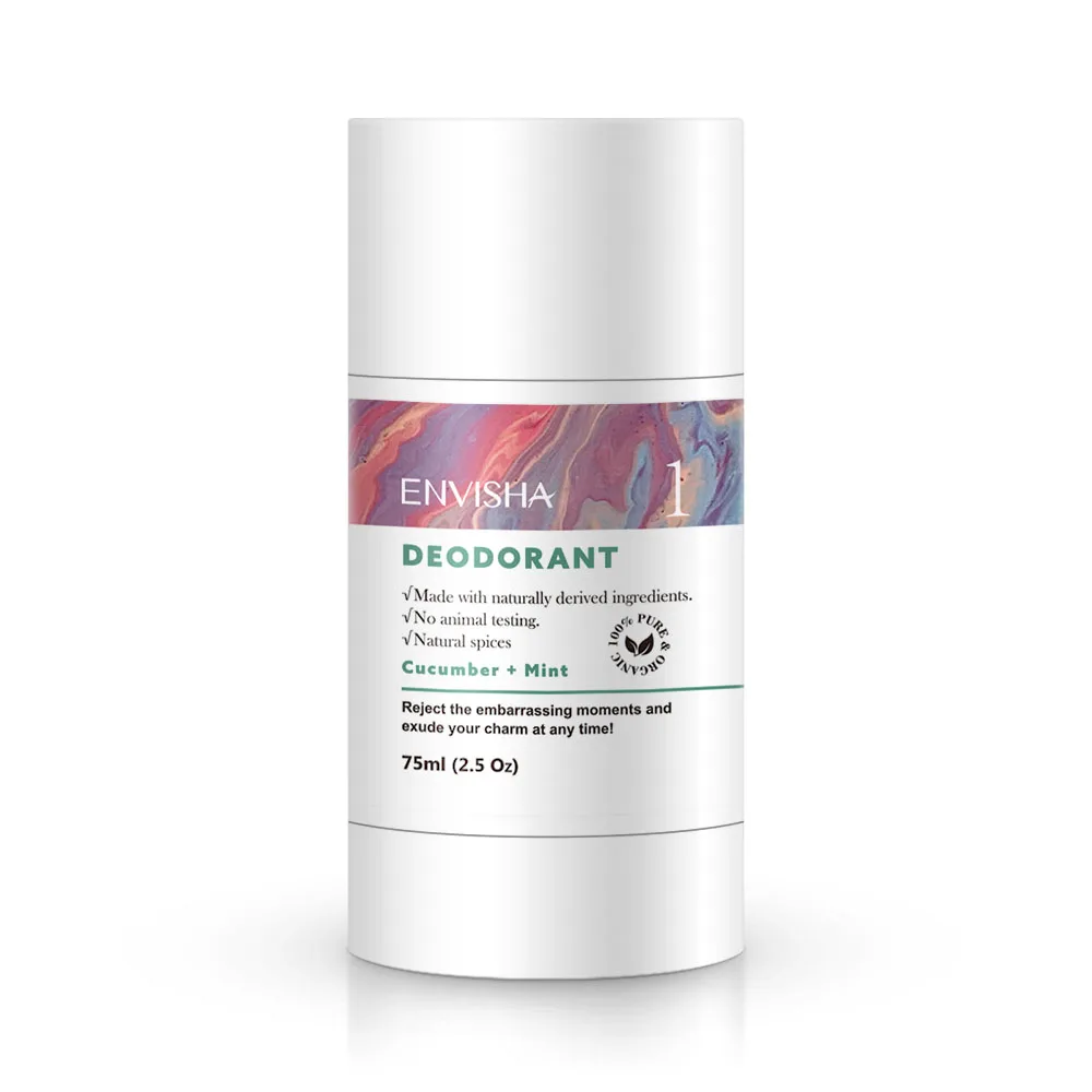 ENVISHA Antiperspirant Deodorant Stick Cream Body Skin Care Natural Mint Cucumber Underarm Odor Women Men Sports Deodorant