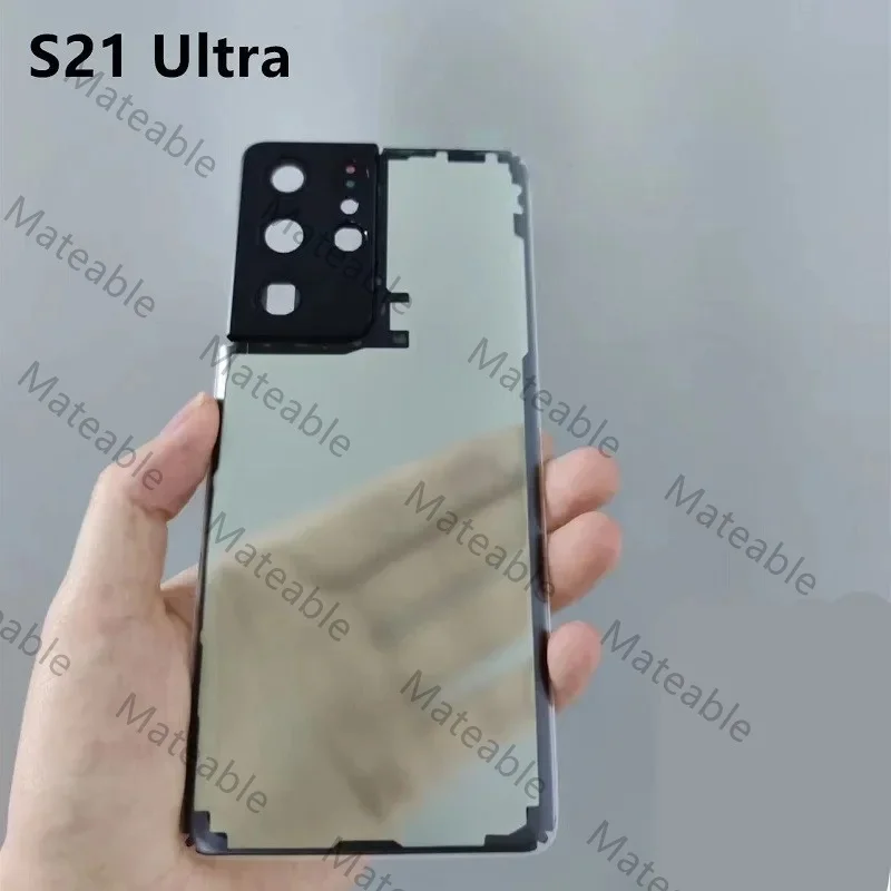 Фото Прозрачная задняя крышка корпуса G998 G996 G988 для Samsung Galaxy S21 Ultra S20 Plus, сменная задняя панель для ремонта + линза камеры №2