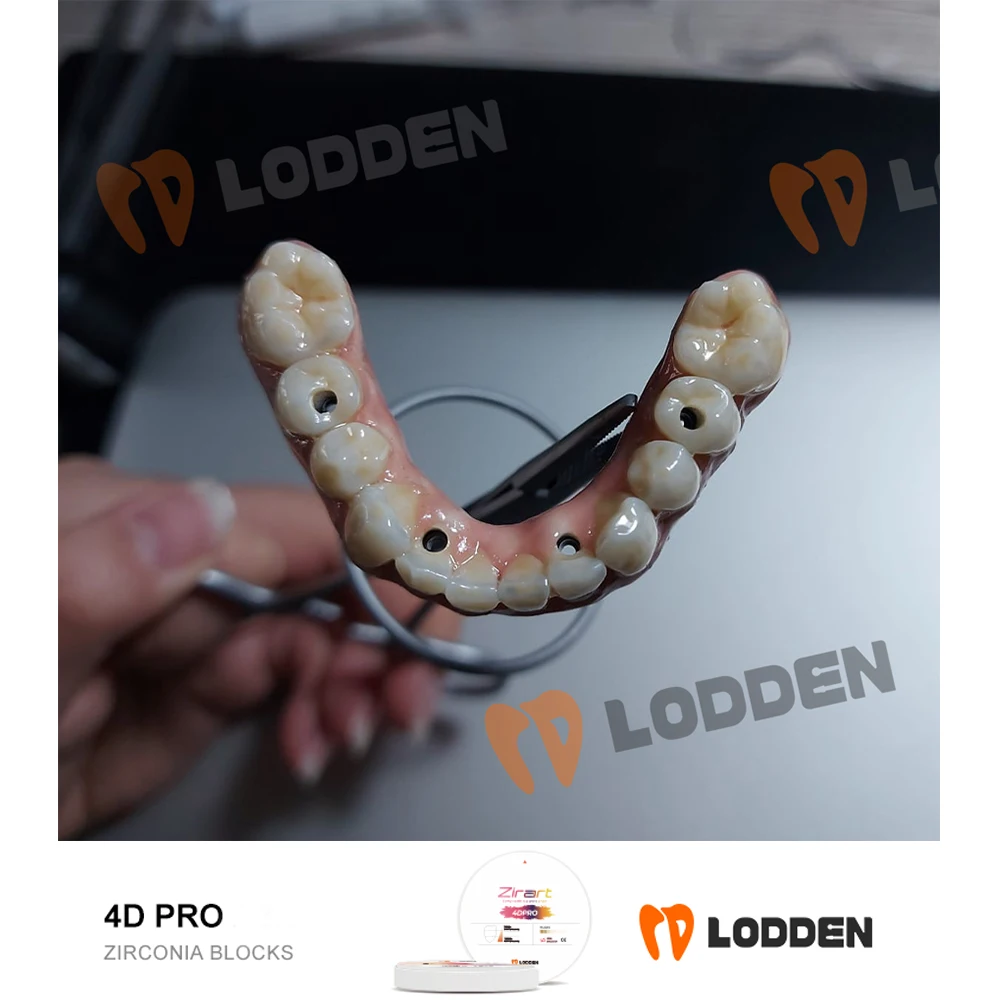 Фото Lodden 4D PRO Циркониевый блок 8-слойный стоматологический многослойный циркониевый диск для открытой системы CAD CAM 98 мм 100% материал Sinocera №4
