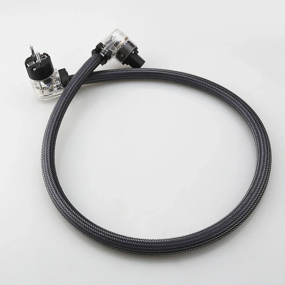 HI-End OFC Schuko Кабель питания 10AWG переменного тока 90-градусный кабель европейского