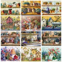 chenistory 40x50cm painting by numbers paint kit decorative paintings garden modle flowers number painting for adults handwork