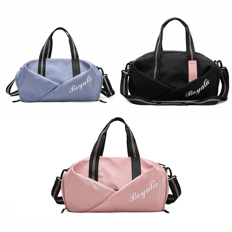 Fitness Bag for Women Gym Yoga Travel Luggage Handbag Training Duffle Sports Shoes Pocket Suitcase Shoulder Outdoor Weekend Bag