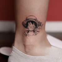 one piece luffy say hi anime temporary tattoo realistic durable waterproof tatoo body art arm fake tatto sticker for women man