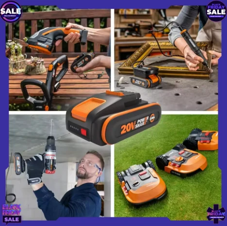 Фото Оригинальный аккумулятор Worx 20V High Output 4.0/6.0/8.0 Ач, универсально подходит для беспроводных электроинструментов, ударопрочный корпус, стабильная производительность. №5
