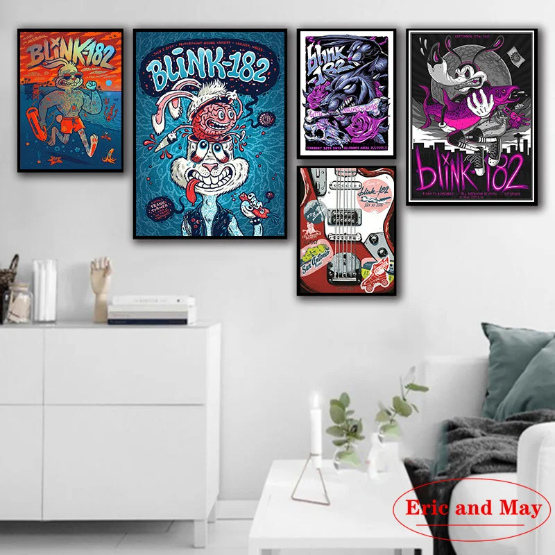 Картина Blink 182 Rock постер музыкальной группы And Print Vintage Decor на холсте новые