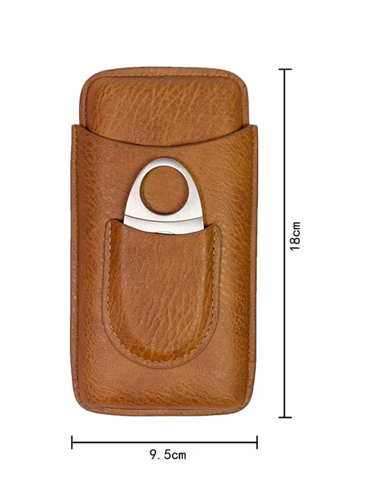 Портативный увлажнитель для сигар из коровьей кожи кедра с резаком дорожный