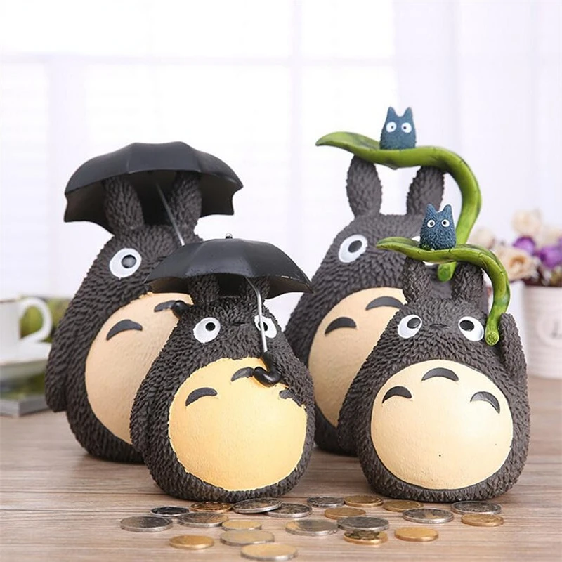 

My Neighbor Totoro Piggy Bank Resin Totoro Figurines Japanese Style Coin Money Box 1 Piece Free Shipping