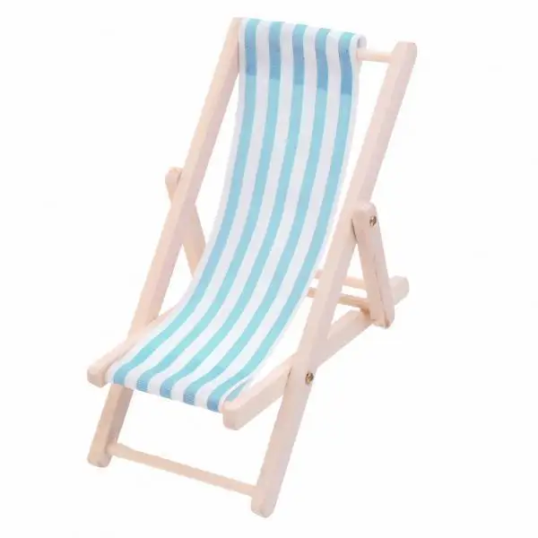

2xStriped Wooden Lounge Chair 1/12 Dollhouse Miniature Furniture Green Stripe