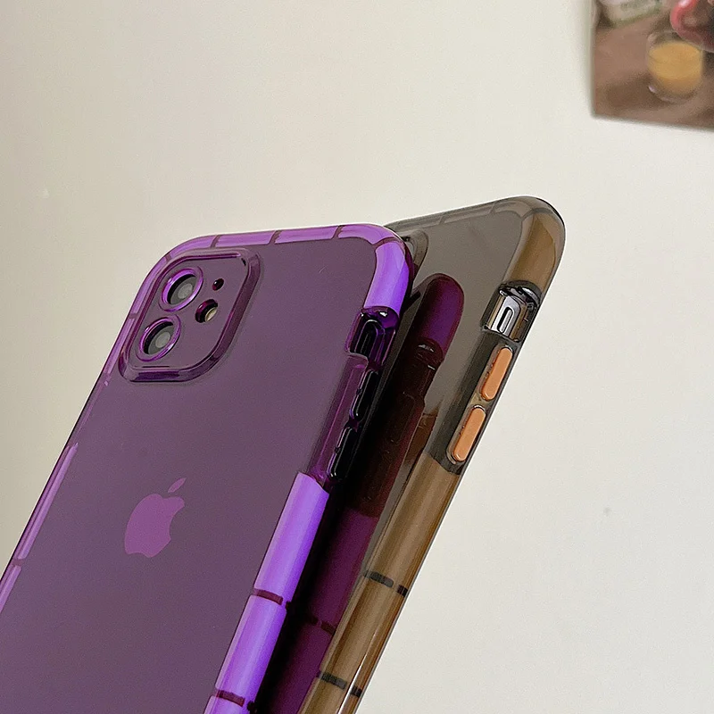 Ottwn Luminous Shockproof Bumber Phone Case For iPhone 11 14 Pro Max 12 11 13 Pro Max X XR XS Max Transparent Acrylic Back Cover