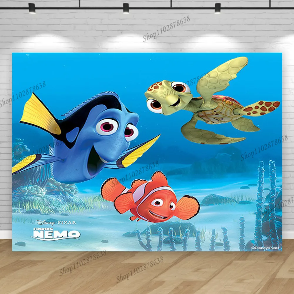 Birthday Background Finding Nemo Marlin And Dory Theme For Kids Party  Backdrop Photocall Underwater Adventure Sea Turtle Banner (art.: 3920cb35bea45) - 3920cb35bea45
