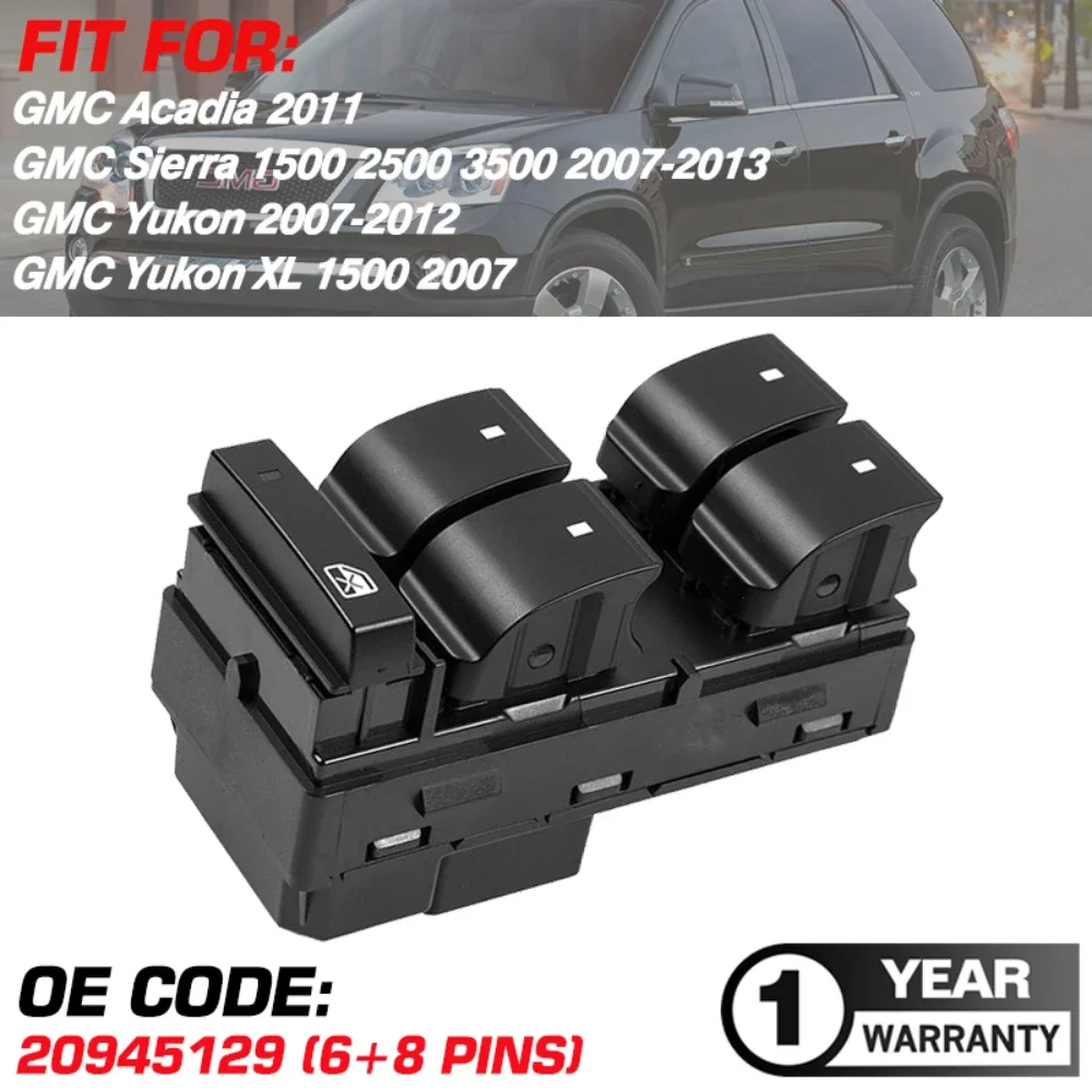 Главный переключатель управления окном с электропитанием 20945129 Для GMC Acadia Sierra Yukon