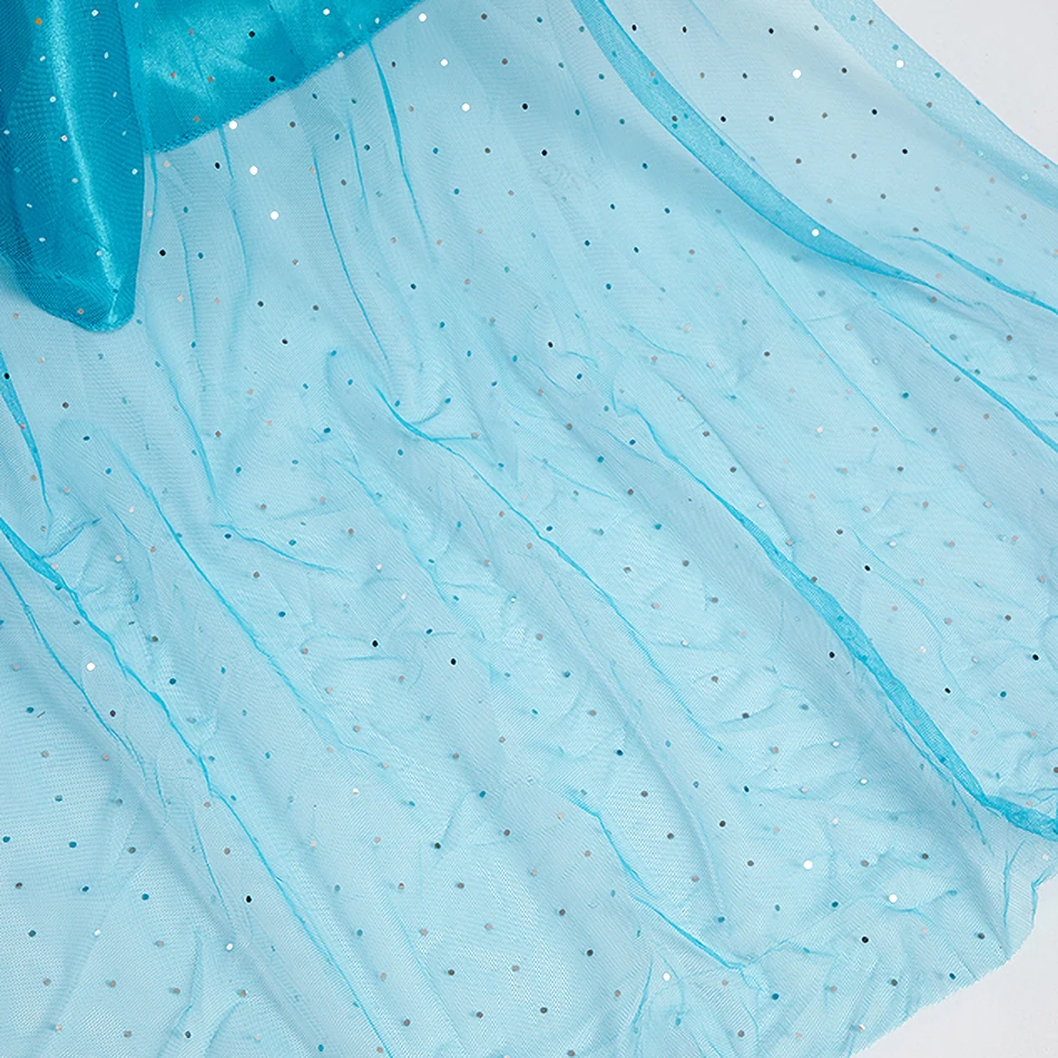 Платье Эльзы для девочек костюм на Хэллоуин длинная юбка принцессы косплея