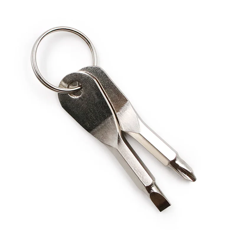 

1 комплект, многофункциональная отвертка Mini EDC из нержавеющей стали, шлицевые отвертки в форме ключа, брелок, карманный инструмент для ремонта