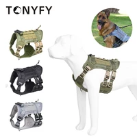 large dogs harness vest military tactical pet harness leashes set for medium big dogs outdoor training running vest pet supplies