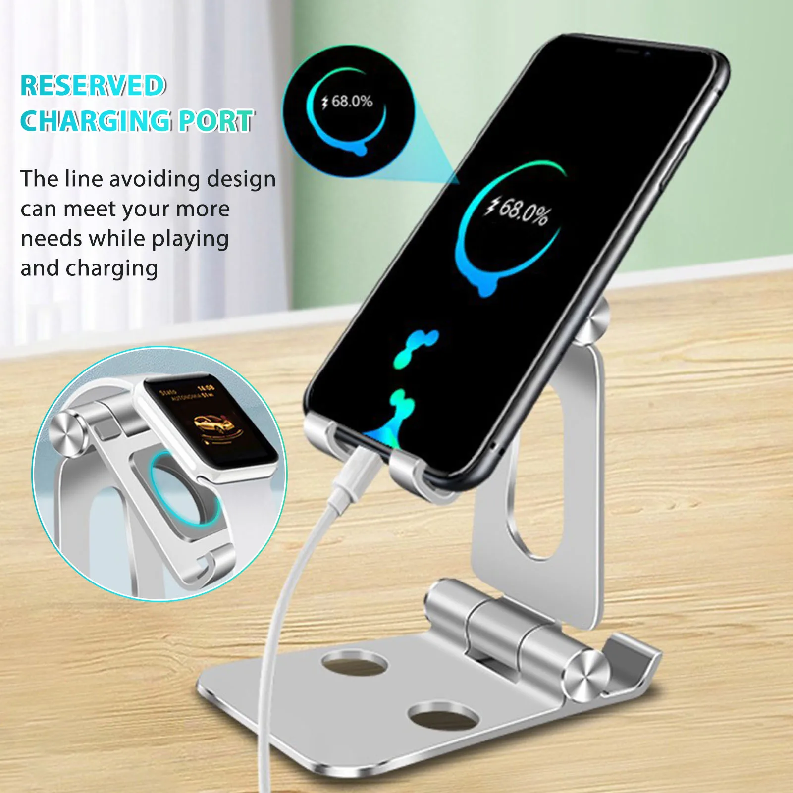 New Desk Mobile Phone Holder Stand For iPhone iPad Xiaomi Adjustable Desktop Tablet Holder Universal Table Metal Phone Stand