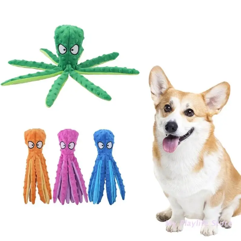 

Плюшевая игрушка для щенка, игрушка-осьминог, аксессуары для домашних животных, Интерактивная жевательная игрушка для маленьких, средних и больших собак, Прорезыватель зубов