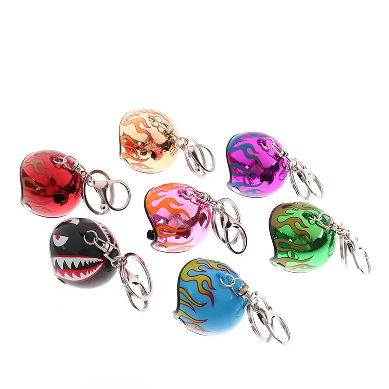 

1PC Motorcycle Helmet Keychain Metal Keyring Chain Ring Pendant Car Interior Decoration