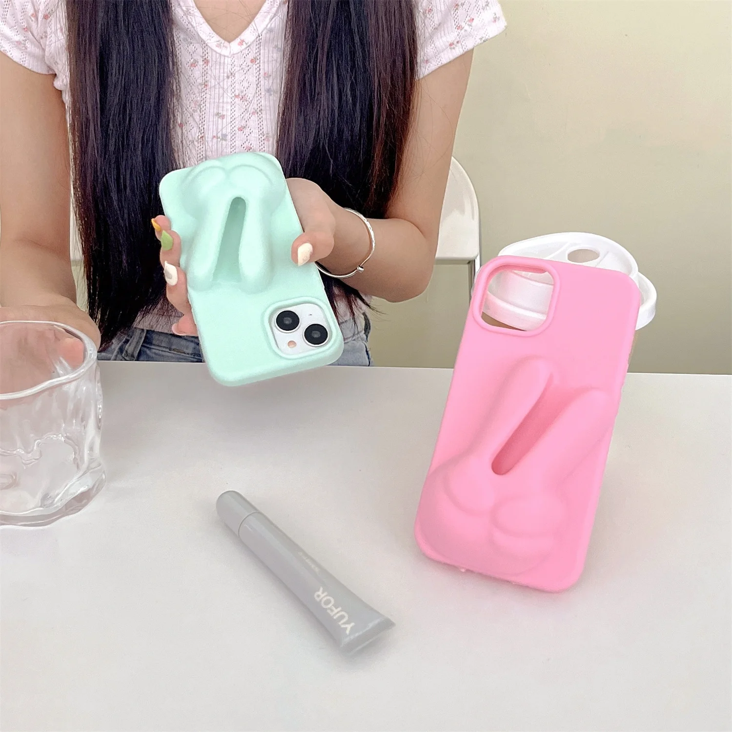 Портативный зажим для губной помады сделай сам мягкий силиконовый чехол iPhone 15 Pro
