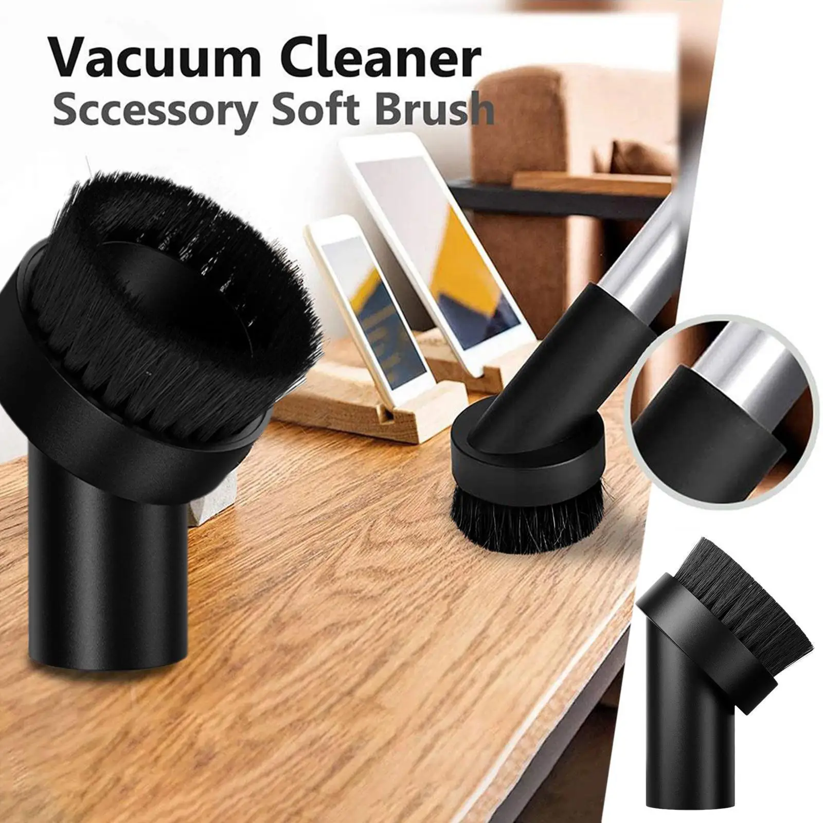 

Round Dia 32mm Vacuum Cleaner Dusting Brushes Bristle Brush For Vacuum Cleaner Accessories Parts Black Home Cleansing Tool P4P1