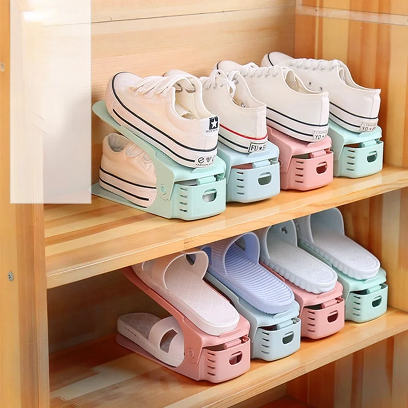 

DurableThickened Shoe Rack Adjustable Shoe Organizer Footwear Support Slot Space Saving Stand Shoes Storage Rack Shoebox