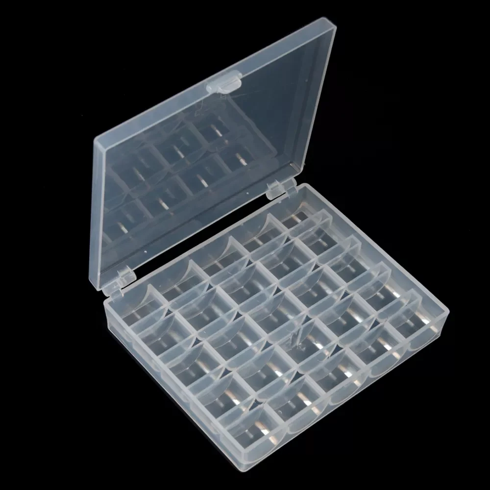 

25 Slots Empty Bobbins Spools Box Sewing Machine Bobbin Case Covers Sewing Goody Sewing Accessories