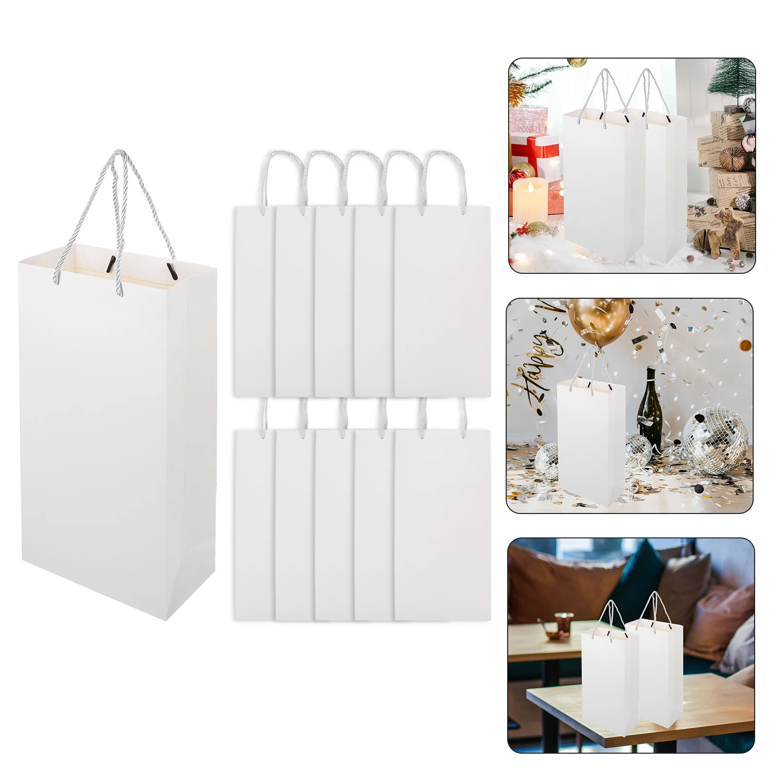 

10Pcs Bottle Gift Bags Practical Portable Convenient Bottle Storage Bags Red Bags for Wrapping Packing Gift