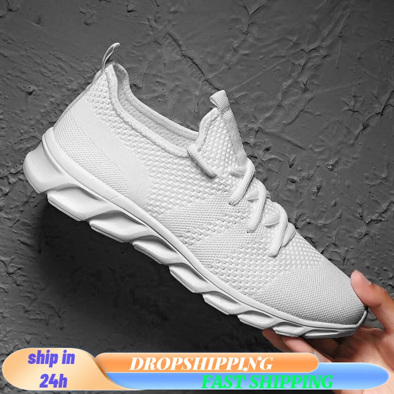 

Мужские легкие кроссовки для бега, дышащая обувь для бега на шнуровке, мужские кроссовки, нескользящая повседневная мужская обувь, Прямая поставка