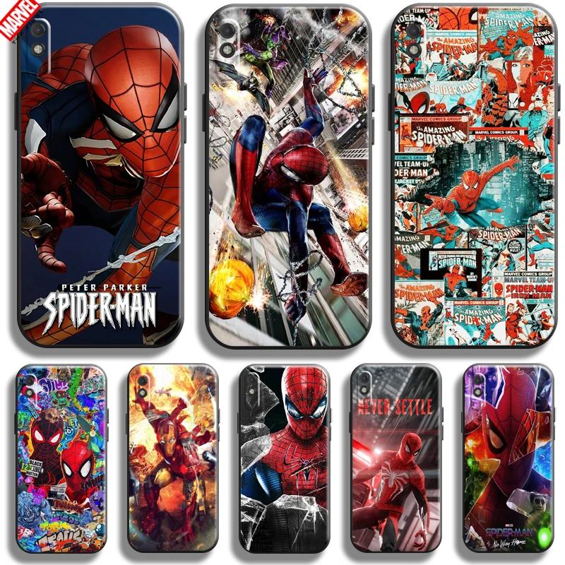 

Spiderman Marvel Avengers For Xiaomi Redmi 9i Phone Case 6.53 Inch Soft Silicon Coque Cover Black Funda Captain America Thor