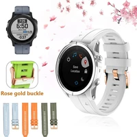 new rose gold buckle silicone watchband for garmin fenix 7s 6s pro 5s 5s plus watch 20mm quick release easyfit replace wristband