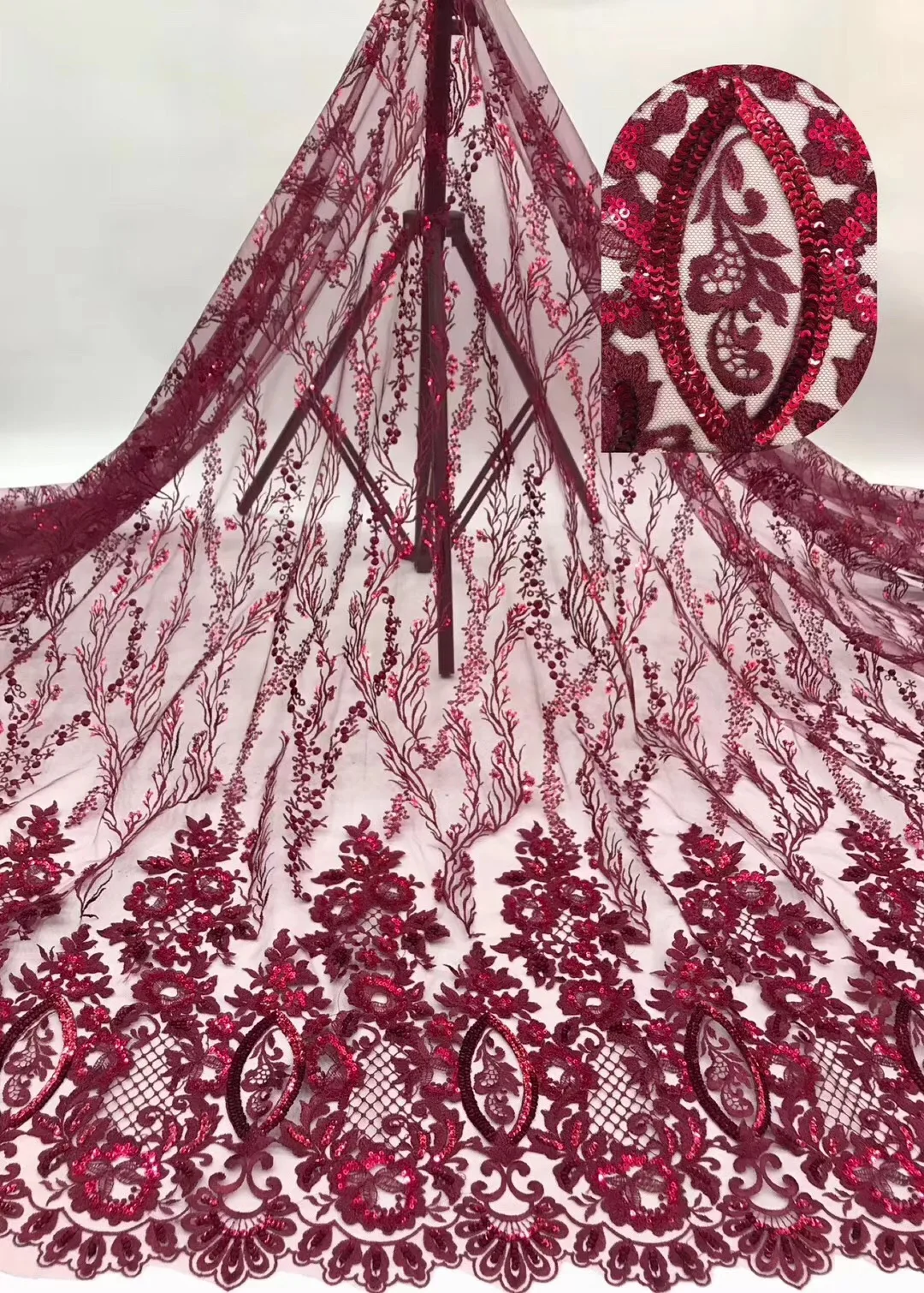 Горячие Koop Hoge kwalikwalidroge Kant Voor Nigeiran Bruiloft Franse Zwitserse вуаль Kant 5 ярдов Bruin Kant Бесплатная доставка