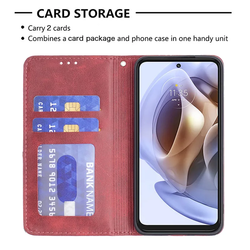 On For Motorola MOTO E13 E32 E32s G62 G42 G52 G32 G22 Case Magnetic Wallet Leather Flip Phone Cover For MOTOE13 E 13 4G Cases