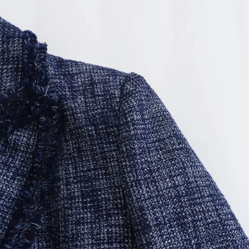 Осенний Новый женский твидовый короткий костюм KEYANKETIAN с текстурой потертая