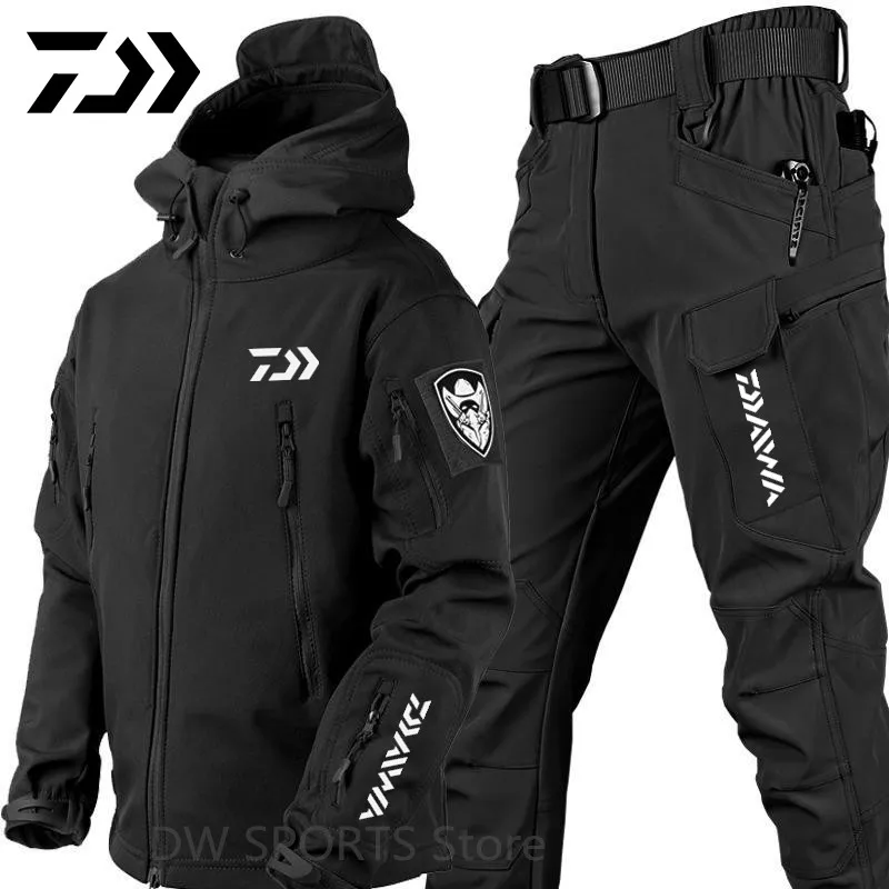 

Новинка 2023, осенне-зимний рыболовный костюм Daiwa, водонепроницаемый ветрозащитный костюм для рыбалки, Мужская Уличная теплая одежда для рыба...