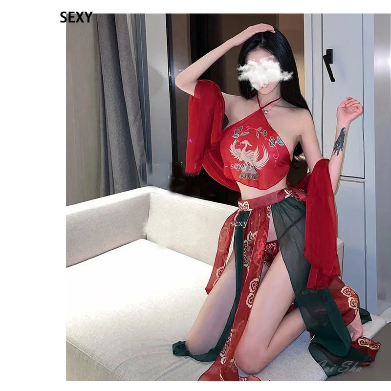 Женское традиционное китайское платье искусственное фартук костюм сексуальное