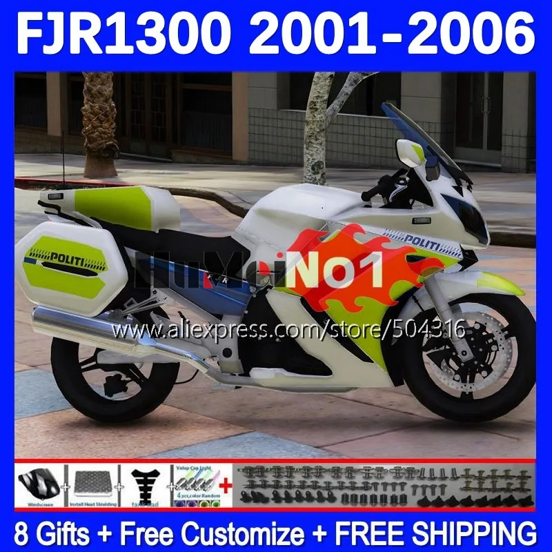 

Корпус для YAMAHA FJR-1300 FJR1300 FJR1300A 01 02 03 05 06 158MC.93 неоновый зеленый FJR 1300 A C 2001 2002 2003 2004 2005 2006 обтекатель