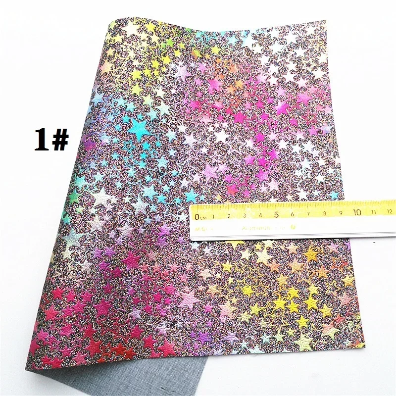 Искусственная кожа с рисунком звезд виниловая ножной подкладкой для банта