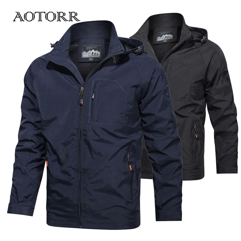 

Куртка мужская с капюшоном, мотоциклетная куртка-бомбер, пилот в стиле милитари, пилот, повседневная верхняя одежда, весна-осень