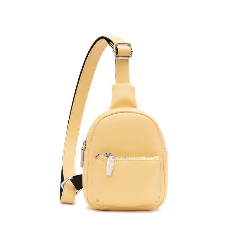 

PU Leather Chest Bag Women's Casual Messenger Bag Fashion Ladies Chest Bag Solid Color Large Capacity Shoulder Chest Bags