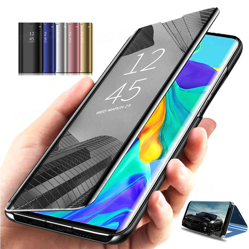 

Smart Mirror Clear View Stand Flip Case For Samsung Galaxy A12 A22 A32 A42 A52 A72 A82 4G 5G A13 A21S A31 A51 A71 Phone Cover